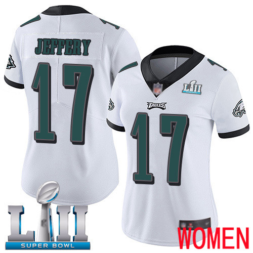 Women Philadelphia Eagles #17 Alshon Jeffery White Vapor Untouchable NFL Jersey Limited Player Super Bowl LII